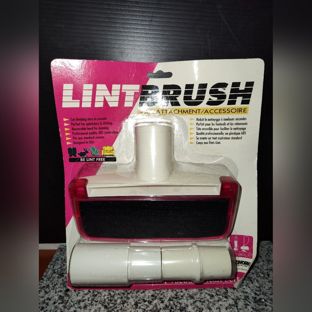 Lint Brush Attachment - White and Pink